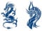 Lot de 2 tatouages temporaires Dragon Tatouages Semi Permanents Tatouages Longue Durée GZ009 011
