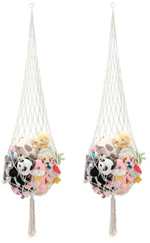 Toy Hammock Storage Net,Plush Toy Storage Net,Soft Teddy Storage, Hammock Net for Stuffed Animals, Mesh Storage for Nursery Play Corner Hammock (2PCS)