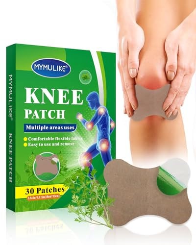 MYMULIKE Knee Pain Relief Patches, 30 Count Heat Patch for Neck and Shoulder, Natural Wormwood Herbal Relief Patches, Relieves Muscle Soreness for Lumbar Spine Knee Pain Patches