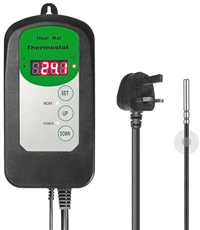 RC SLL Seedling Heat Mat Digital Thermostat Controller 42-108°F,Plant Germination Equipment Germination Kits,Recommended for Use Seedling Heat Mat,4.2A 1000W ETL Listed