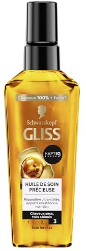 Schwarzkopf - GLISS - Huile de Soin Précieuse - Reparation ultra-ciblée - Apporte Résistance & Nutrition - Haptiq System - Cheveux Secs & Très Abîmés - Cheveux 100% Plus Forts - Soin Intense - 75ml