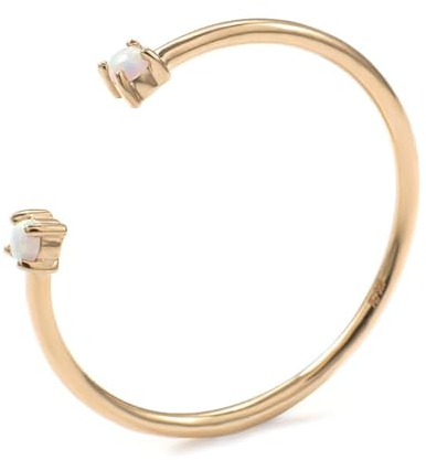 Epinki 585 Gold Ring, Klassiker Offener Ring Freundschaftsringe mit Opal Ovalschliff, Verlobungsring 14K Gold Trauringe Damen Echte Goldschmuck, Individuelle Größen