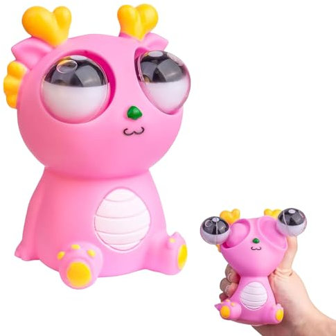 Giocattolo Antistress, Squeeze Giocattoli, Giocattolo da Schiacciare, Popping Out Eye Squeeze giocattoli, Squeeze Toys, Giocattoli Antistress Bambini, Divertente Anti Stress (Rosa)