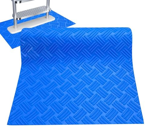 Lona de suelo para escalera de piscina y piscina, 23 x 60 cm [azul] alfombra para escalera de piscina, alfombra de goma para escalera de piscina, alfombrilla protectora para escalera de piscina, base