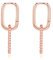 Bewenda Silver Double Oval Hoop Earrings for Women, Convertible Link for Sensitive Ears, Hypoallergenic Double U-Shaped, Paperclip Chain Link Sleeper for Girls
