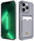 Coque pour iPhone 13 Pro avec Porte Cartes, Souple TPU Silicone Transparente Protection de la Caméra Étui Portefeuille Lentille Anti-Rayures Carte Housse, Noir