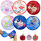 KOOKZ Runder Fächer Faltbare Handfächer, Fecher Sommer Pop-Up Handheld Faltfächer Chinesischer Japanischer Stil, Fächer Klein Hand Fächer Hochzeit für Wanddekoration Geschenke