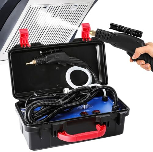 AUTUMFLATGAO Pulitore a Vapore Ad Alta Pressione, Vapore 3000W per La Pulizia di Piastrelle per Fughe, Vapore Portatile Senza Serbatoio, Vapore per Pulizia Ad Alta Calore per Cucina Domestica, Bagno