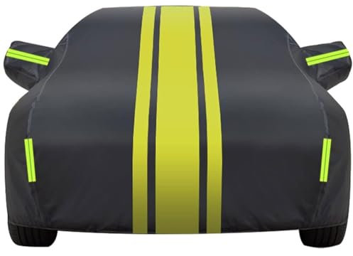 Autoabdeckung Vollgarage für S Line S1 S2 S3 S4 S5 S6 S7 S8, Atmungsaktive PKW-Abdeckung für Sonne Staub Schutz, Auto Ganzgarage Abdeckplane,A/Black/Yellow