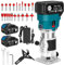 Cordless Compact Router, Brushless Wood Router Tool Set with 2 x 4.0Ah Battery, 21V Portable Routers, 6 Speeds, 30000RPM Trimmer Router with 20PCS 1/4 Router Bits, Working for Wood Slotting, Trimming