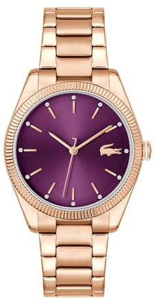 Lacoste Uhr mit DREI-Zeiger-Quarzwerk für Damen Kollektion Capucine mit Rotgoldfarbenes Edelstahlarmband - 2001402