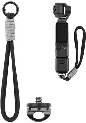 Dragonne de poignet pour DJI OSMO POCKET 3, sangle de poignet pour appareil photo X4/X3/X2 GO3/3S ACE Pro, Noir , 15.5cm/6.1inch