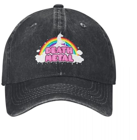 Metal Rock Music Rainbow Mosh Parodie Baseballmützen für Männer und Frauen, getragene Jeansmützen, verstellbare Snapback-Mütze