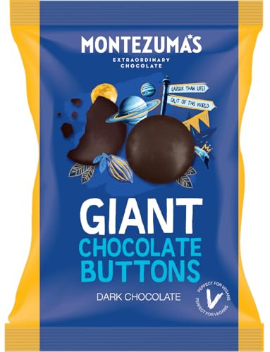 Montezuma's Giant Dark Chocolate Buttons, Gluten Free and Naturally Vegan, 120g Bag