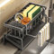 A Kitchen Sink Organiser Rack with Drip Tray, Black Metal, Wall-Mountable,no driling needing,sink drainer