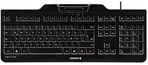 Teclado USB con Lector de Tarjetas Inteligente (DNI) - Color Negro - Ideal para Uso administrativo y gestión de identidades.