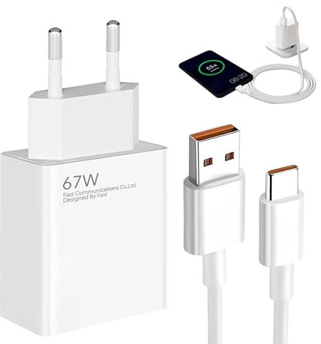 keyxer 67W Ultra Fast Xiaomi Charger with 2m USB-C Cable - Compatible with Xiaomi 13T, 13, 12S Ultra, 12 Lite, 12X, 11T & Redmi Note 13/12/11 Pro/11S/10, Mi 11 Ultra, 11i, 10T and More