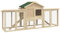 PawHut Hühnerstall 204 x 85 x 93 cm Hühnergehege mit Nistkasten Freigehege Hühnerhaus aus Holz mit Sitzstangen wasserfester Anstrich, für 2-4 Hühner Naturholz