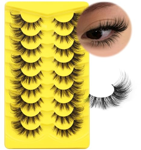 Falsche Wimpern Wimpern Natürlicher Look Fake Eyelashes Eye Lashes Nerz Flauschige Streifen Falsche Wimpern Fox Eye Lashes Pack 7 Paare