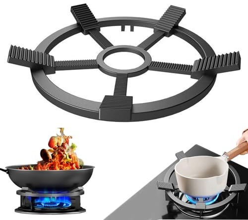 GAESHOW Anello wok in ghisa, riduttore per fornelli a gas, base di supporto per wok in ghisa, anello di supporto wok in ghisa per moka, supporto riduttore per fornelli a gas, stufa, pentola Moka