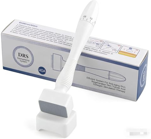 Derma Stamp Stylo à micro-aiguilles réglable avec rouleau et tampon, rouleau à micro-aiguilles pour soins de la peau, rouleau à barbe et rouleau à barbe pour homme