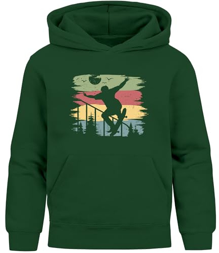 MoonWorks® Kinder Hoodie Jungen Mädchen Skateboard Retro Skater Pullover Streetwear Kapuzenpullover Geschenk Skateboardfans