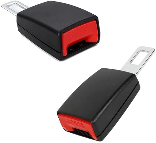 Anschnaller Adapter Auto Gurtadapter Stecker VerläNgerung, Gurtschloss Adapter, Anschnaller Verlängerung Autogurt Stecker, grau Gurtschloss Adapter für LKW Pkw Transporter (001 shchwarz / 2pcs)