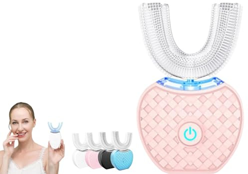luxxiv HappySmile, 360° Ultraschall Zahnbürste – Automatische Schallzahnbürste mit Timer, Elektrische Zahnbürste, Schallzahnbürste, 360 Grad Zahnbürste für Erwachsene Tiefenreinigung (Rosa)