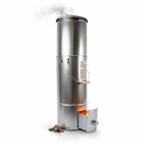 Eurocatch Teleskop Räucherofen Rund 101 cm - Verzinkte Räuchertonne - Mit Thermometer & 10 Räucherhaken - Smoker für Fisch, Fleisch & BBQ