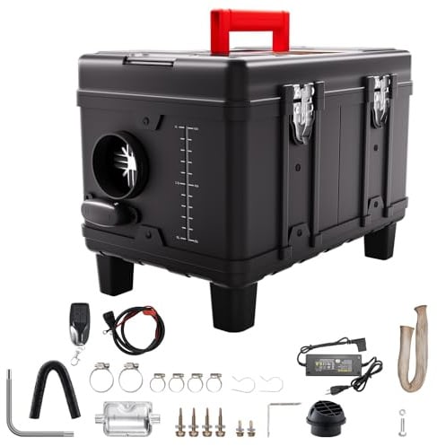 SRGAMRQ Warmluftverteilerrohr 8KW Dieselheizung 12V/24V All-in-One Diesel-Luftheizung CO-Alarm Standheizung Fahrzeuge und Garage