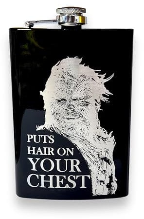 8oz Puts Hair on Your Chest Black Flask