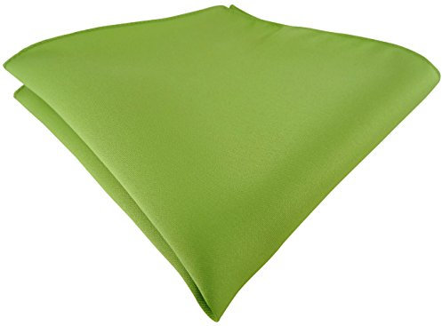 TigerTie Satin Einstecktuch in hellgrün einfarbig Uni - Tuch Polyester - Größe 26 x 26 cm