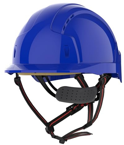JSP EVOLite Skyworker Safety Helmet Hard Hat Wheel Ratchet Vented Blue | JSP's lightest, for working at height, secure chinstrap, all-day comfort. UK Manufactured. EN397 & EN12492 certified.