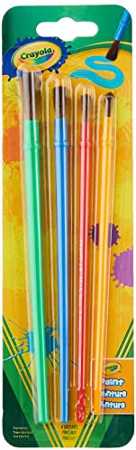 CRAYOLA Natural Bristle Paint Brush Set, 4-Piece, Children's Art Supply