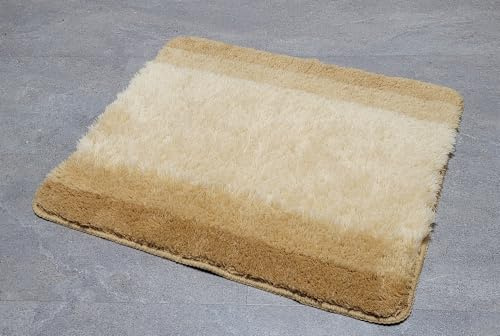 Spirella - Badezimmerteppich Polyester Balance - rutschfest - 55 x 65 cm - Bahamas Beige - Waschmaschinenfest bei 40°C - 90% Polyester, 10% Acryl - Komfort und Sicherheit