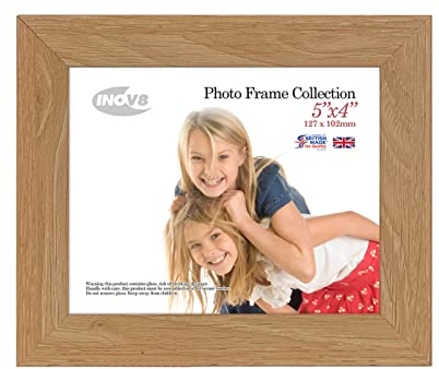 Inov8 Framing - Lime Oak 5x4 Inch (10x12cm) British Made Photo Frame - Wood Effect with Glass Picture Frame