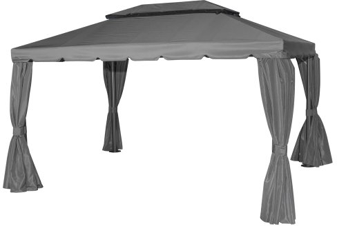 Siena Garden Pavillon Dubai, 300x400cm, Gestell: Stahl/Aluminium, pulverbeschichtet in anthrazit, Dach: Polyester, 250g/m², PU beschichtet in grau
