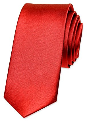 Autiga Krawatte Herren Hochzeit Konfirmation Slim Tie Retro Business Schlips schmal, Rot, unisize
