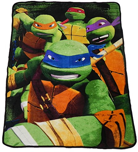 Nickelodeon TMNT Micro Raschel Überwurf - 116,8 x 152,4 cm, Polyester, Decke, Queen, Sommer, Kind, unisex, Cartoon, Schildkröte, Medien