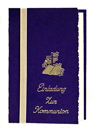 10 Einladungen Kommunion KK014 lila