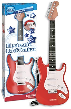 Bontempi-ElectroGroove-Bajo Rock Electrónico para Vibraciones Potentes y Ritmos Innovadores, Rojo y Blanco, Multicolor, 2.54 x 2.54 x 2.54 cm (241300)