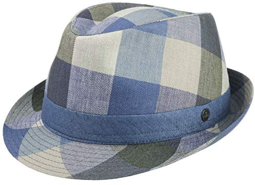 LIERYS Payato Checks Trilby Hat 100% Linen Made in Italy Women Men Summer
