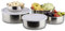 Relaxdays Schüssel Set, 5-teilig, Edelstahl, Kunststoffdeckel, Küche, Campingzubeghör, 5 verschiedene Größen, silber