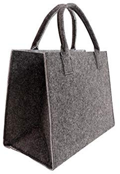 CB Home & Style Filztasche Einkaufstasche Tasche Shopper ca. 35 x 20 x 28 cm (Anthrazit-Hellgrau)