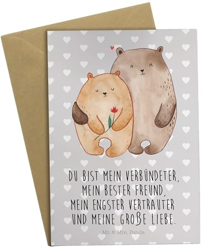 Mr. & Mrs. Panda Grußkarte Bären Liebe - Geschenk, Hochzeitskarte, Umarmung, Geschenk Freund, verliebt, Klappkarte, Glückwunschkarte, Partner,