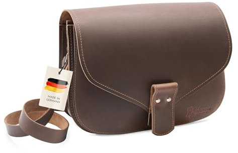 Thielemann Handtasche San Diego Made in Germany, aus extra starkem Leder Tasche zum Umhängen, Crossbody Bag für Frauen, Satteltasche, Ledertasche, Damentasche, Schultertasche
