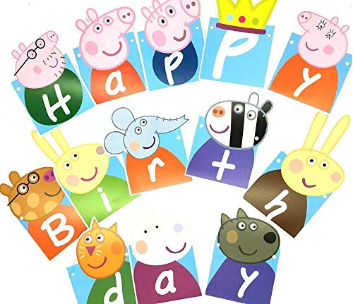 Multiculture Partyfahnen Geburtstagsfahnen Deko Flagge Kinderparty Partybanner für Wutz Fans