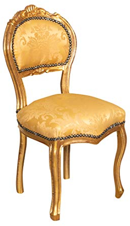 Biscottini Barock Stuhl 90x45x42 cm | Esszimmerstuhl handwerklich | Sessel & stühle Barock | Barock möbel für Schlaf- und Wohnzimmer