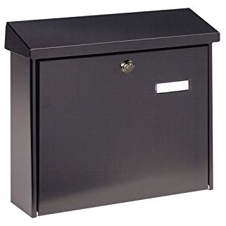 Burg-Wächter Briefkasten mit Öffnungsstopp, Amsterdam 867 ANT, A4 Einwurf-Format, EU Norm EN 13724, Verzinkter Stahl, Anthrazit
