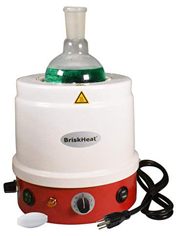 BriskHeat HM0500MS1, Metal-Housed Heating Mantle with Built-in Control and Magnetic Stirrer for Round Bottom Flask, 500mL Capacity, 120V, 220W